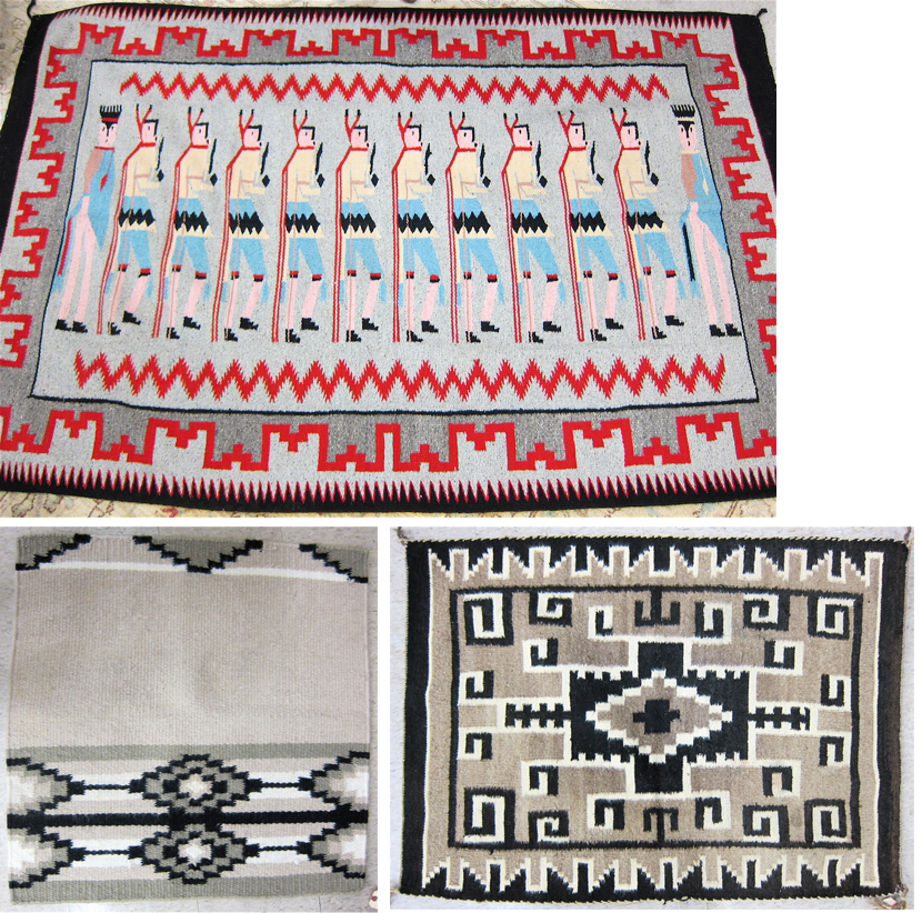 THREE NAVAJO INDIAN WEAVINGS: 4'6''
