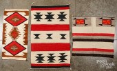 THREE NAVAJO INDIAN WOVEN RUGS