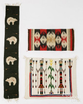 THREE NAVAJO STYLE WEAVINGS<br