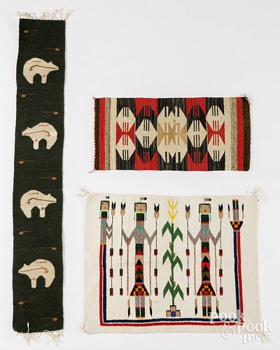 THREE NAVAJO STYLE WEAVINGSThree