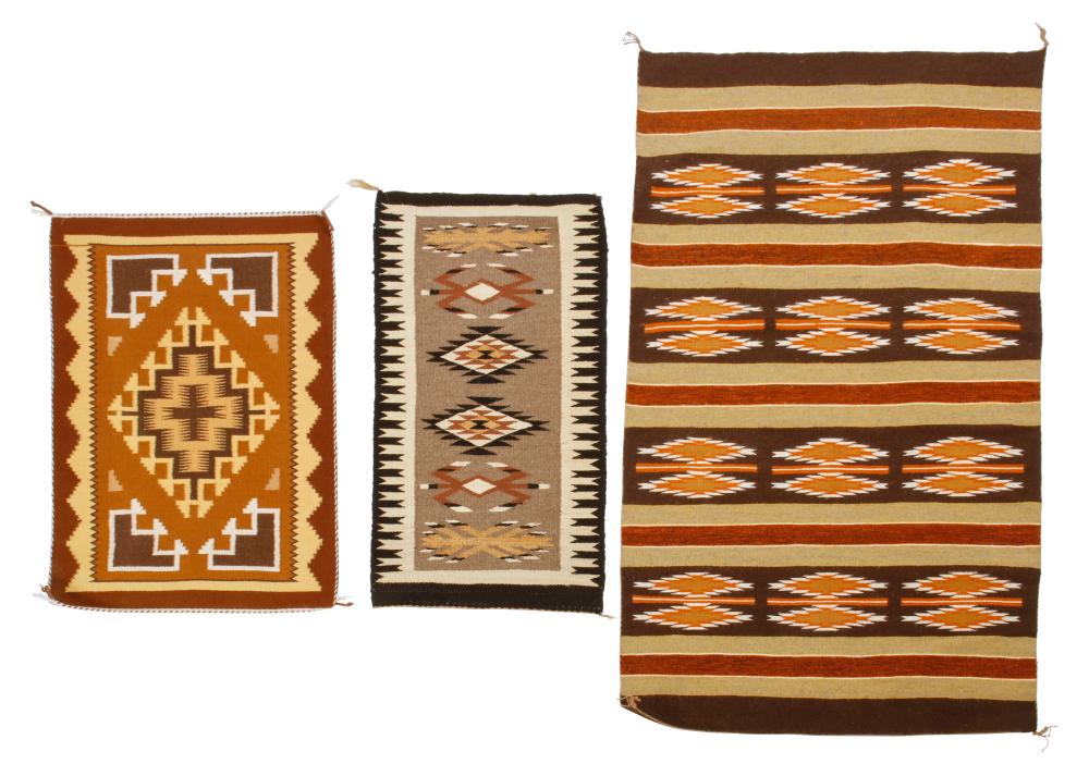 THREE NAVAJO TEXTILESThree Navajo