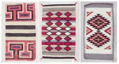 THREE NAVAJO WEAVINGS: 1) 3-PA