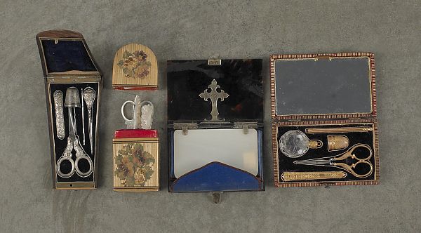 Three necessaire kits together with