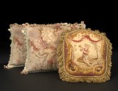Three Needlework-Faced Pillows