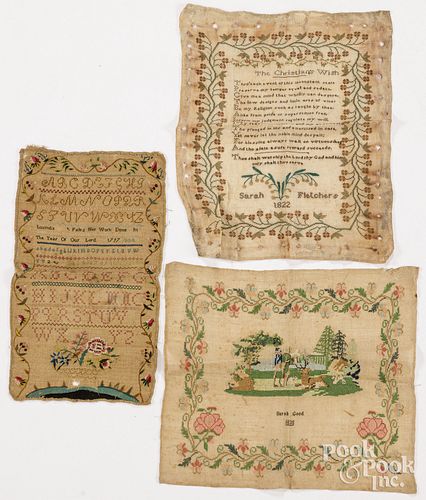 THREE NEEDLEWORK SAMPLERSThree