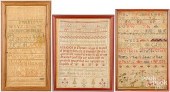 THREE NEEDLEWORK SAMPLERSThree
