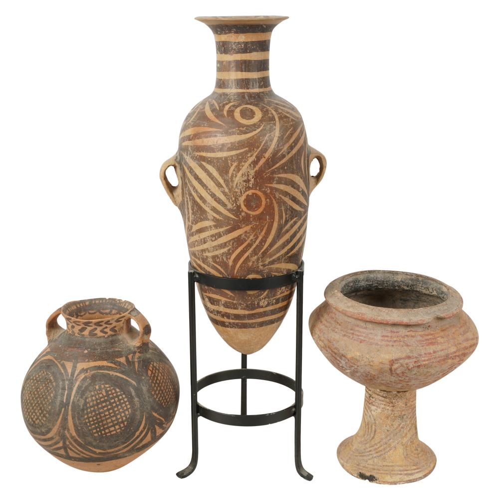 THREE NEOLITHIC CHINESE POTTERY