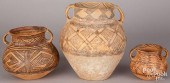 THREE NEOLITHIC POTTERY JARSTh