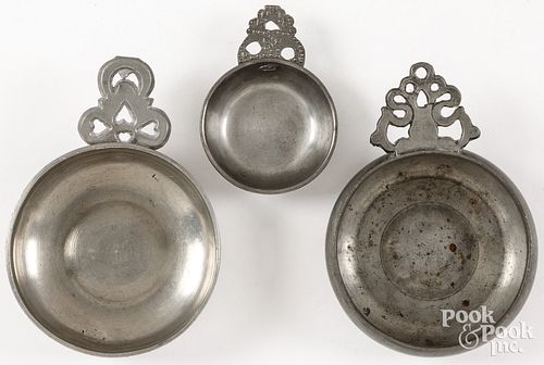 THREE NEW ENGLAND PEWTER