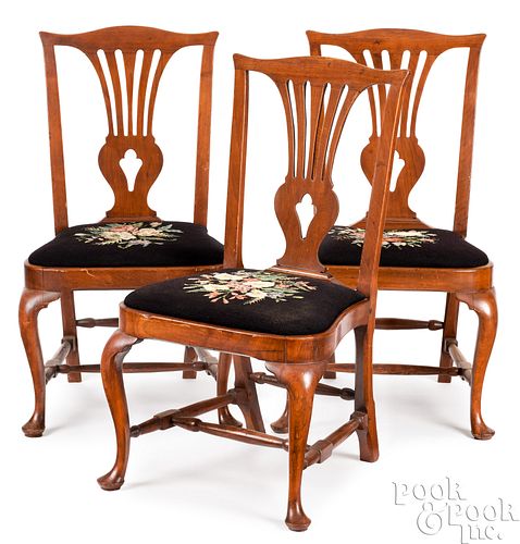 THREE NEW ENGLAND QUEEN ANNE WALNUT