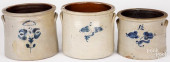 THREE NEW JERSEY STONEWARE CRO