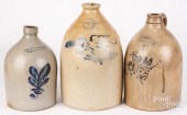 THREE NEW YORK STONEWARE JUGS,