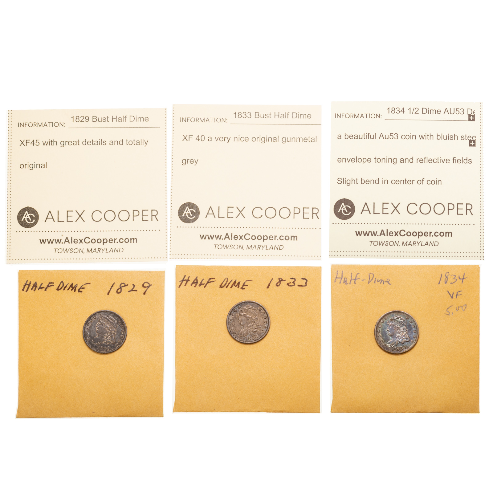 THREE NICE XF OR AU CAPPED BUST