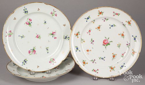 THREE NIDERVILLER PORCELAIN PLATES,