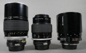 THREE NIKON LENSES, 105MM 180M
