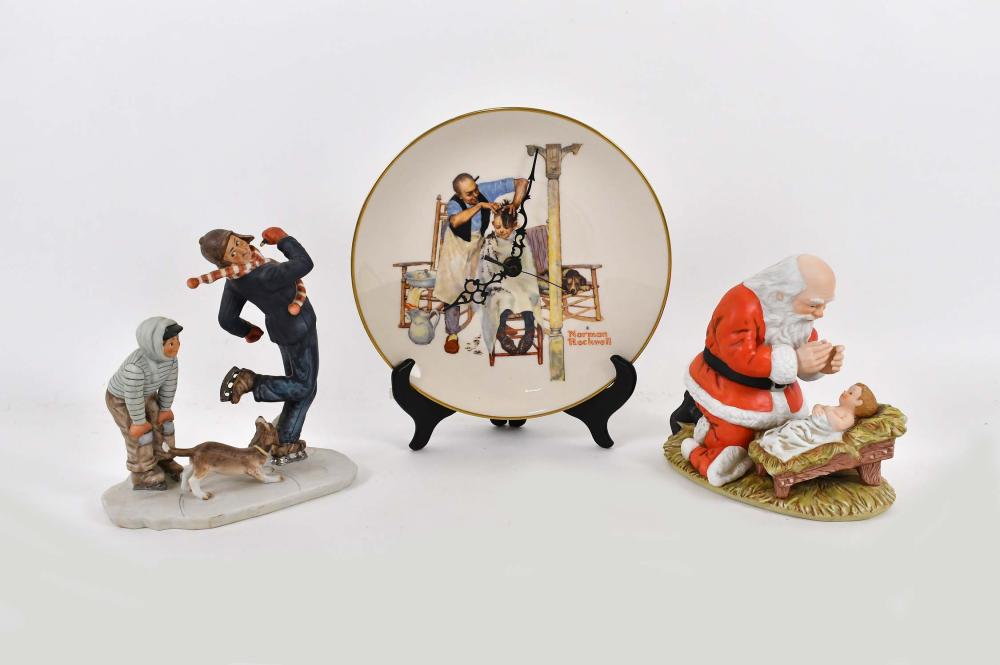 THREE NORMAN ROCKWELL PORCELAIN