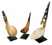 THREE NORTHWEST COAST CARVED H