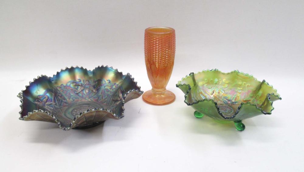 THREE NORTHWOOD IRIDESCENT CARNIVAL
