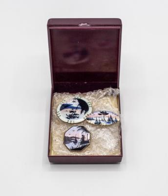 Three Norwegian silver and enamel