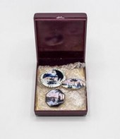 Three Norwegian silver and ena