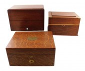 THREE OAK BOXES, EARLY TO MID