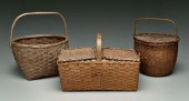 Three oak, maple split baskets