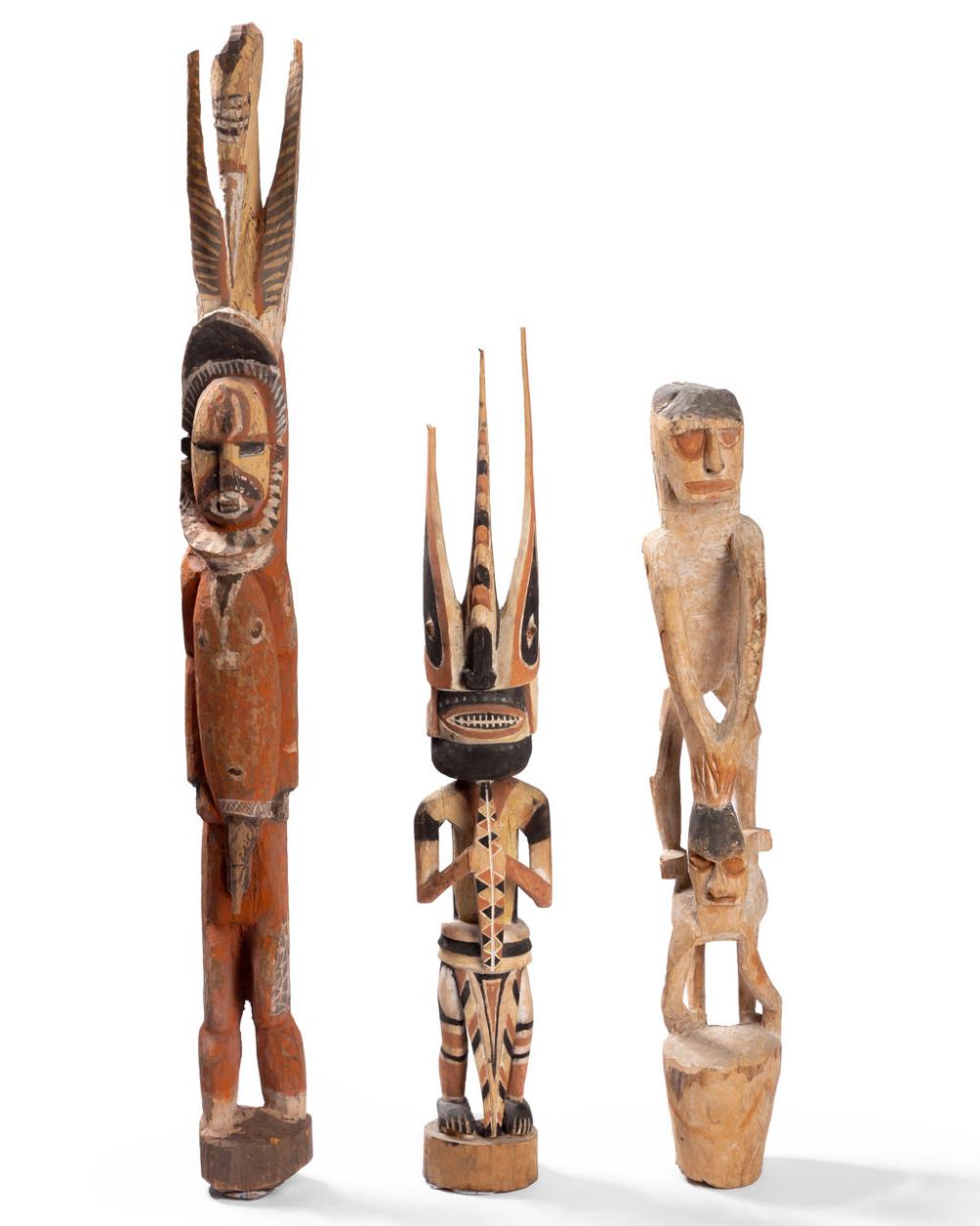 THREE OCEANIC ANCESTOR FIGURESThree