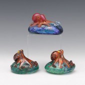 THREE OCTOPUS PAPERWEIGHTS, IN