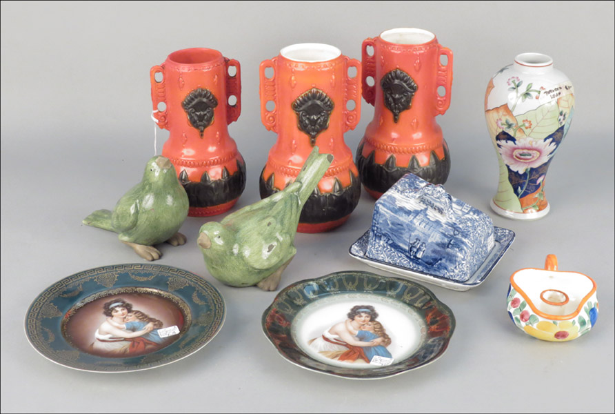 THREE OF CZECH POCELAIN VASES.