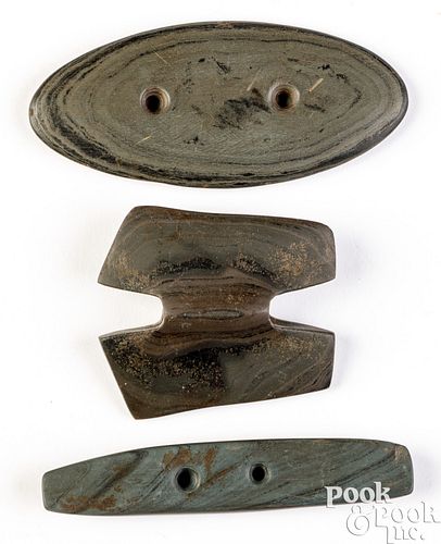 THREE OHIO INDIAN BANDED SLATE