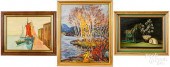 THREE OIL ON BOARD WORKSThree