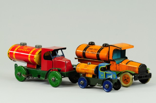 THREE OIL TRUCKS All tin