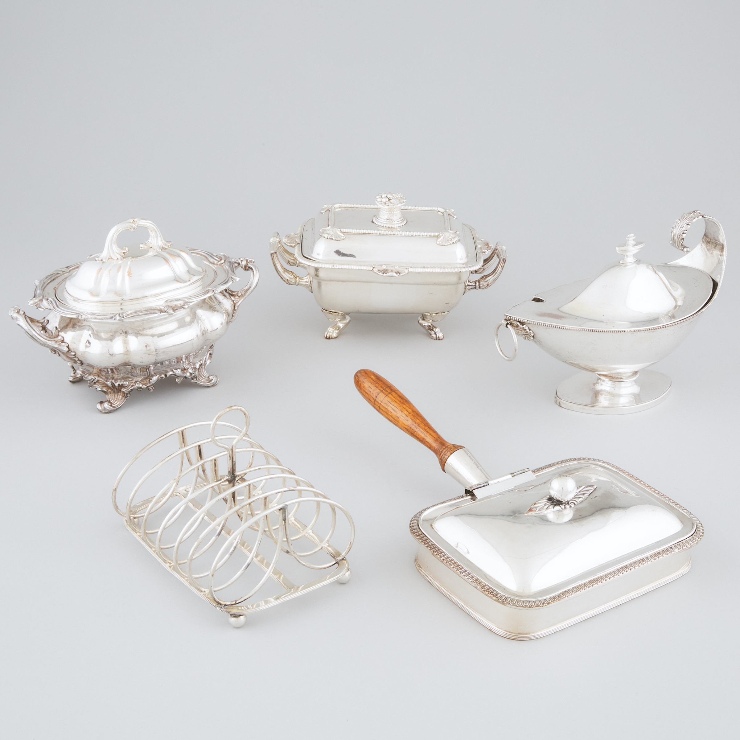 Three Old Sheffield Plate Covered