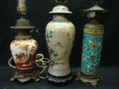 Three Older Asian Lamps as Vas