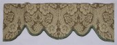 THREE OLIVE SILK DAMASK SCALLO