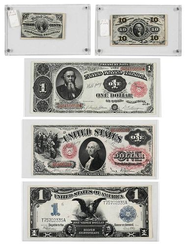 THREE ONE DOLLAR NOTES AND TWO