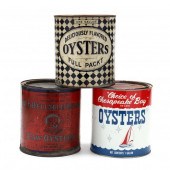 THREE ONE GALLON OYSTER CANS C