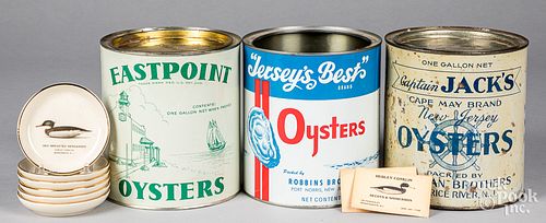 THREE ONE GALLON OYSTER CANSThree