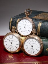 THREE OPEN FACE COLUMBUS WATCH
