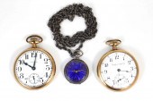 THREE OPEN FACE POCKET WATCHES