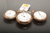 Three open-face pocket watches