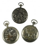 THREE OPEN FACE POCKET WATCHES
