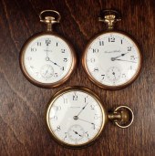 THREE OPEN FACE POCKET WATCHES