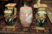 THREE ORIENTAL GARDEN SEATS. A