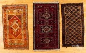 THREE ORIENTAL SCATTER RUGSThr