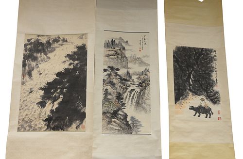 THREE ORIENTAL SCROLLS,