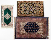 THREE ORIENTAL STYLE THROW RUG