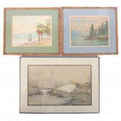 THREE ORIGINAL JAPANESE WATERC