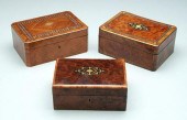 Three ornate boxes: jewelry bo