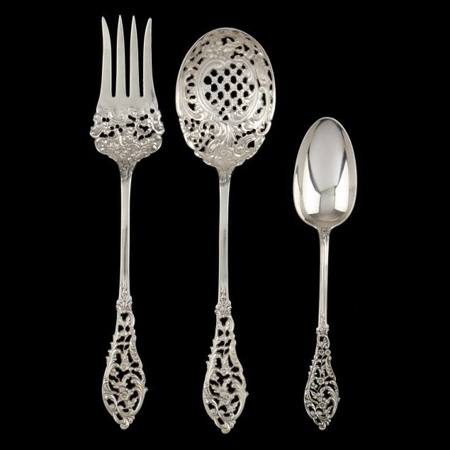 THREE ORNATE STERLING SILVER